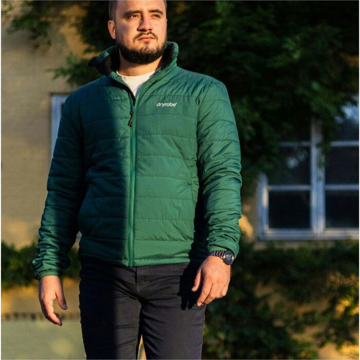 2024 Dryrobe Mnner Mid Layer Jacket M100-JCKT-HG - Hunter Green